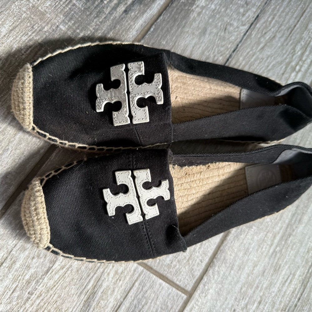 Tory Burch Weston Black Canvas Shoes